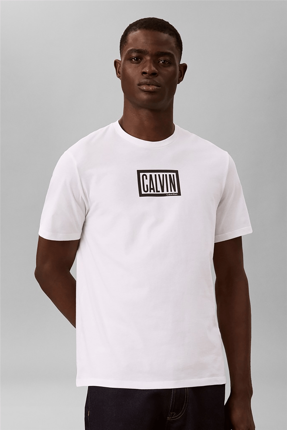 Calvin Klein Ss 30S Eu Boxed Calvin Graphic T Erkek Bisiklet Yaka T-Shirt Beyaz