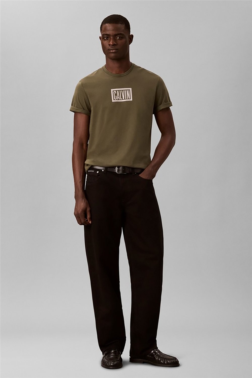 Calvin Klein Ss 30S Eu Boxed Calvin Graphic T Erkek Bisiklet Yaka T-Shirt Yeşil