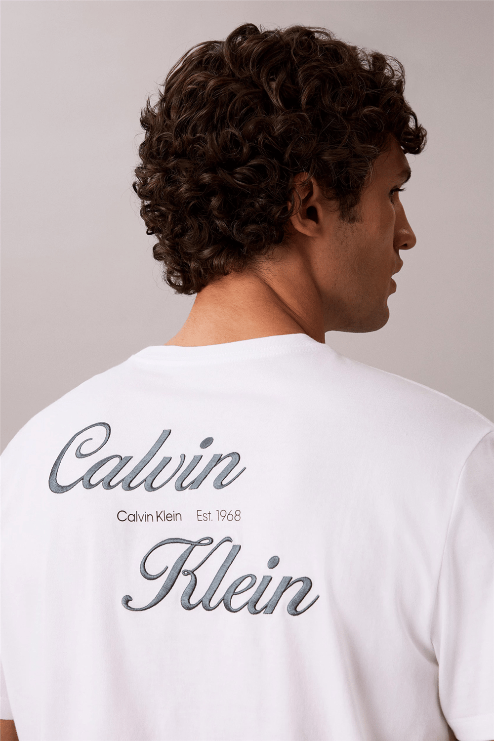 Calvin Klein Ss 30S Eu Calvin Klein Resrt Gra Erkek Bisiklet Yaka T-Shirt Beyaz