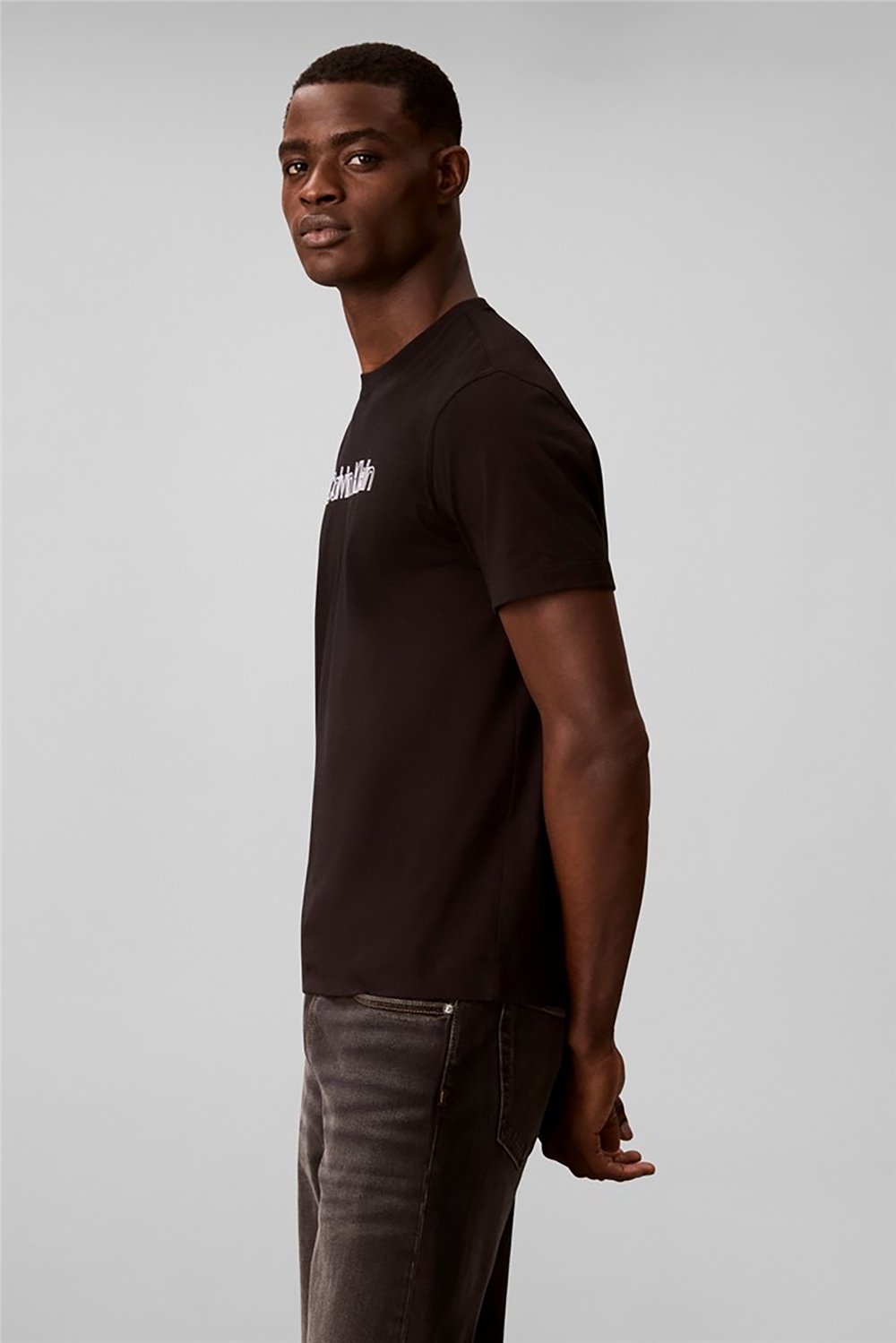 Calvin Klein Ss 30S Eu Hd Stnd Logo Graphic T Erkek Bisiklet Yaka T-Shirt Siyah