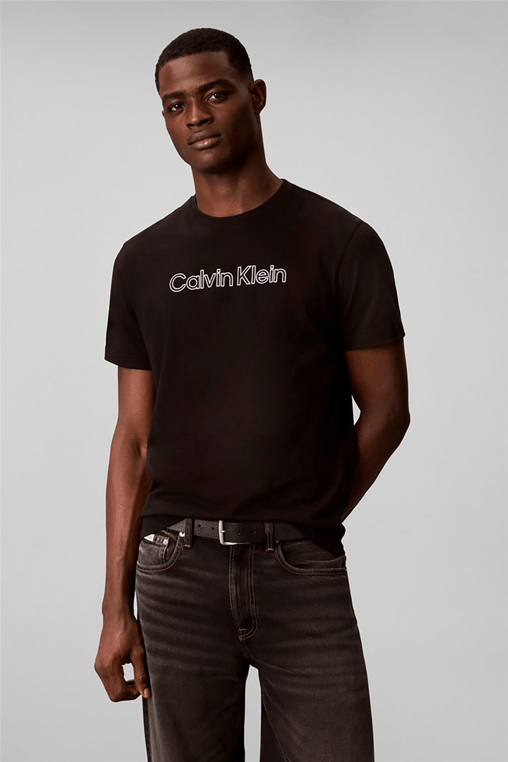 Calvin Klein Ss 30S Eu Hd Stnd Logo Graphic T Erkek Bisiklet Yaka T-Shirt Siyah