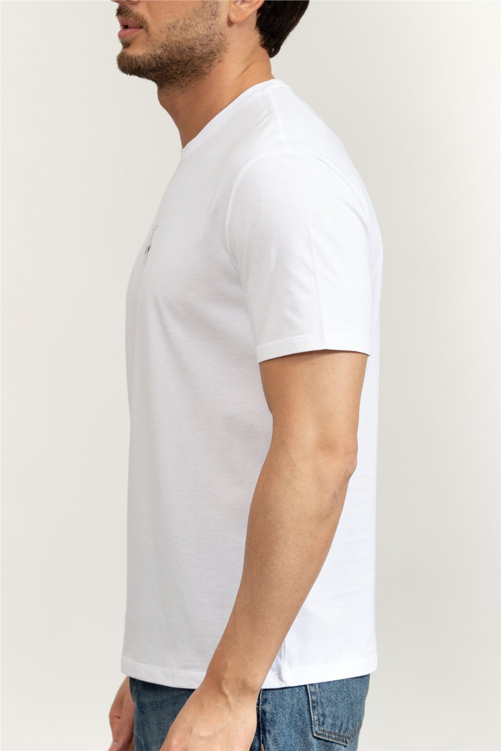 Calvin Klein SS 30S Micro Monologo Graphic Te Erkek Bisiklet Yaka T-Shirt