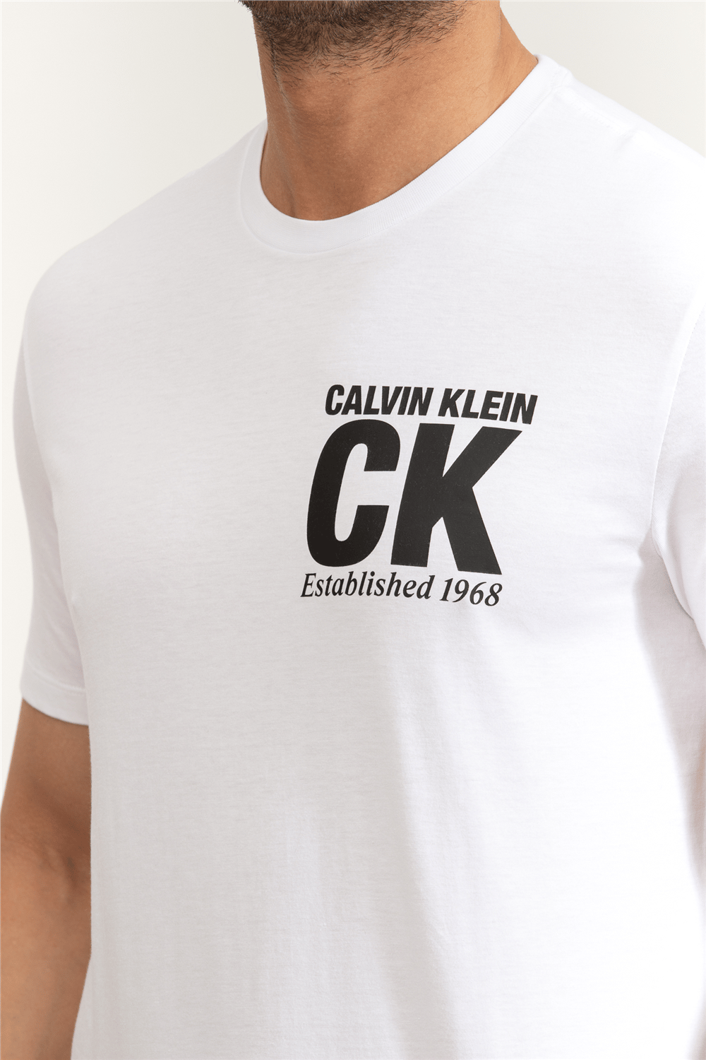 Calvin Klein SS 30S Whsl SP CK Corner Graphic Erkek Bisiklet Yaka T-Shirt