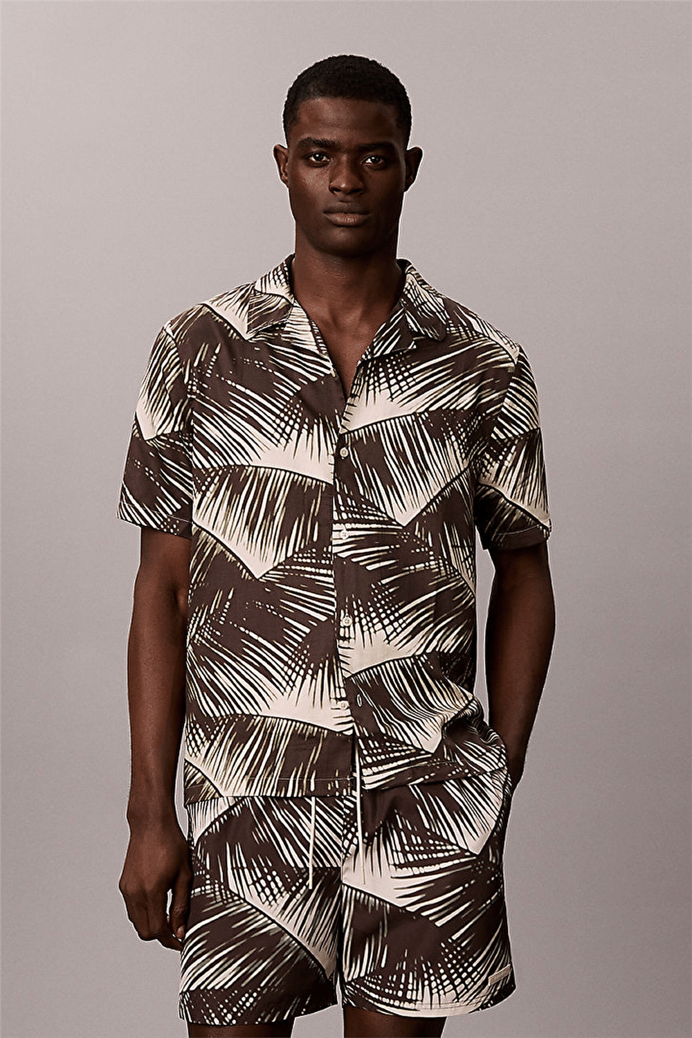 Calvin Klein S/S Button Down Erkek Bisiklet Yaka T-Shirt
