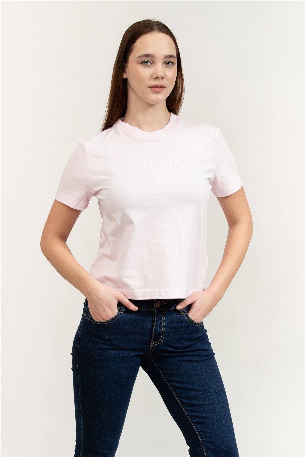 Calvin Klein SS Cktail Concept Graphic Tee Kadın Bisiklet Yaka T-Shirt