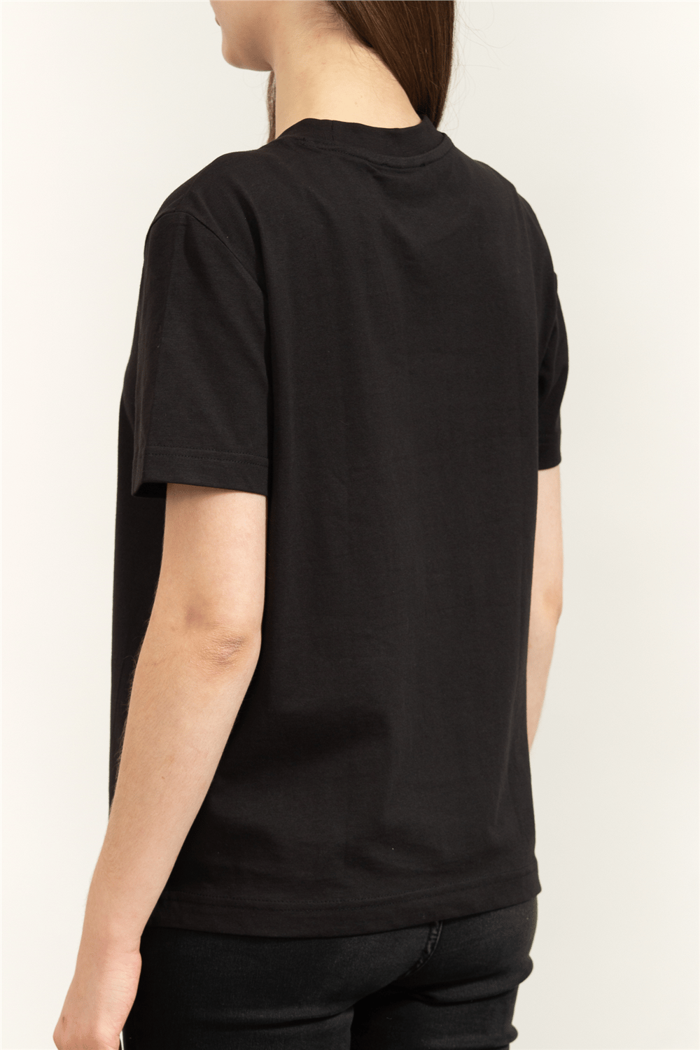 Calvin Klein SS Classic Monologo Metallic Cne Kadın Bisiklet Yaka T-Shirt