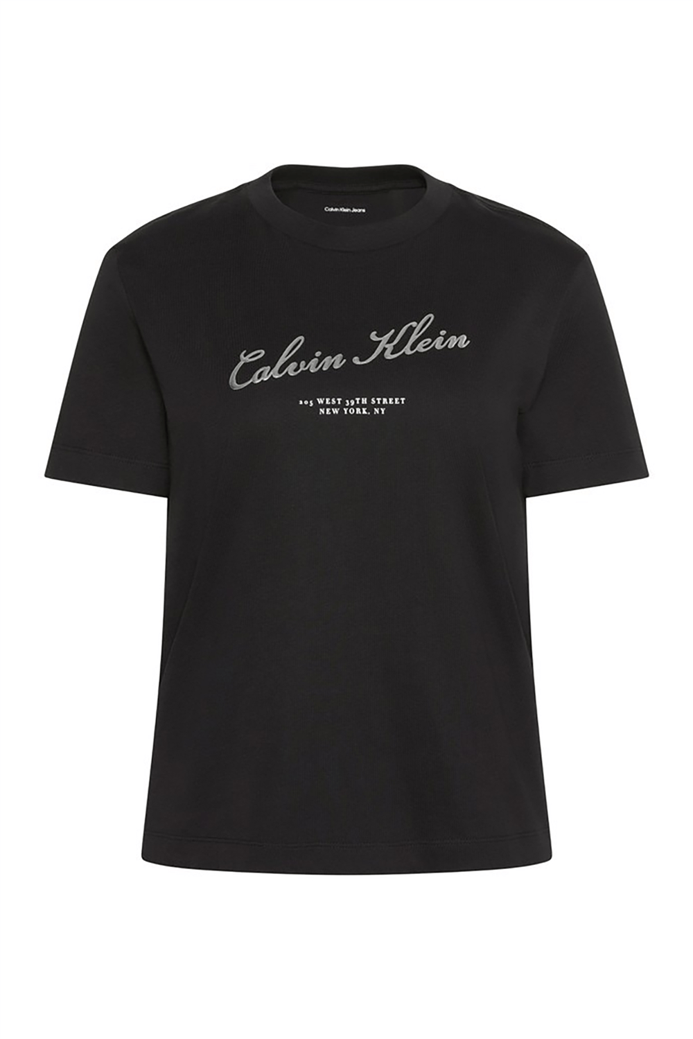 Calvin Klein Ss Classic Script Logo Tee Kadın Bisiklet Yaka T-Shirt Siyah