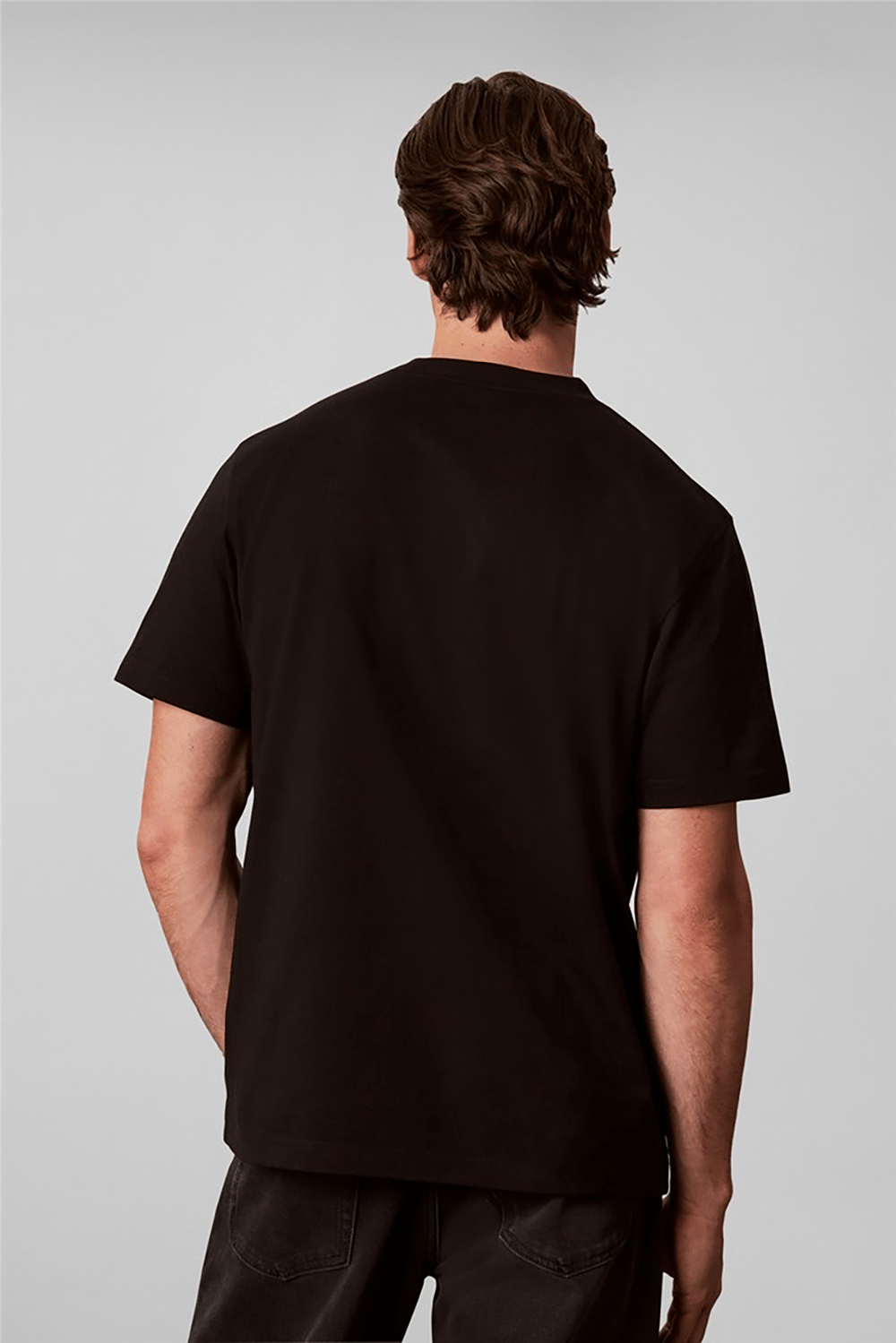 Calvin Klein Ss Easy 20S Script Calvin Klein Erkek Bisiklet Yaka T-Shirt Siyah
