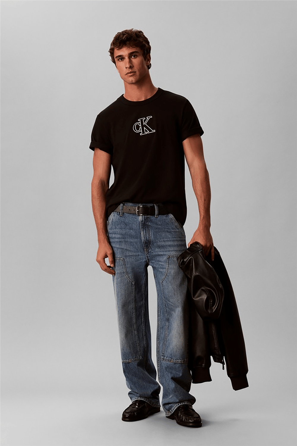 Calvin Klein Ss Ez Monogram Gifting Tee Erkek Bisiklet Yaka T-Shirt Siyah