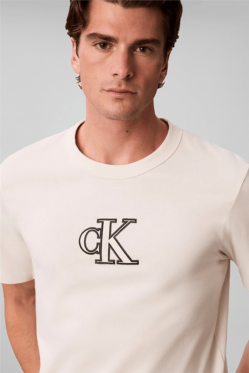 Calvin Klein Ss Ez Monogram Gifting Tee Erkek Bisiklet Yaka T-Shirt Beyaz