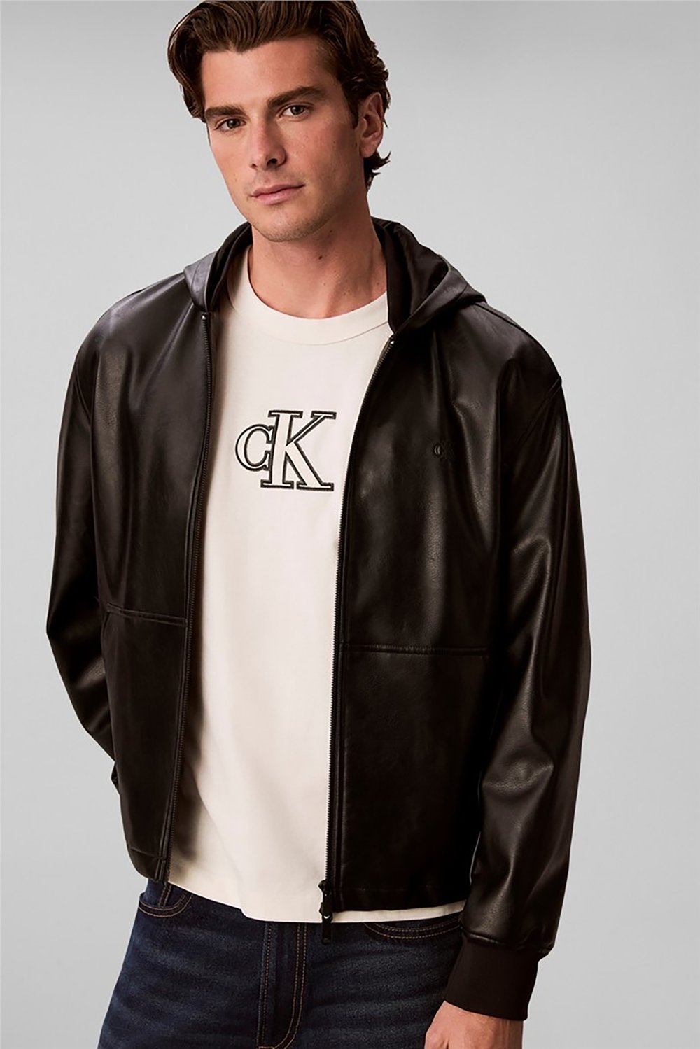 Calvin Klein Ss Ez Monogram Gifting Tee Erkek Bisiklet Yaka T-Shirt Beyaz
