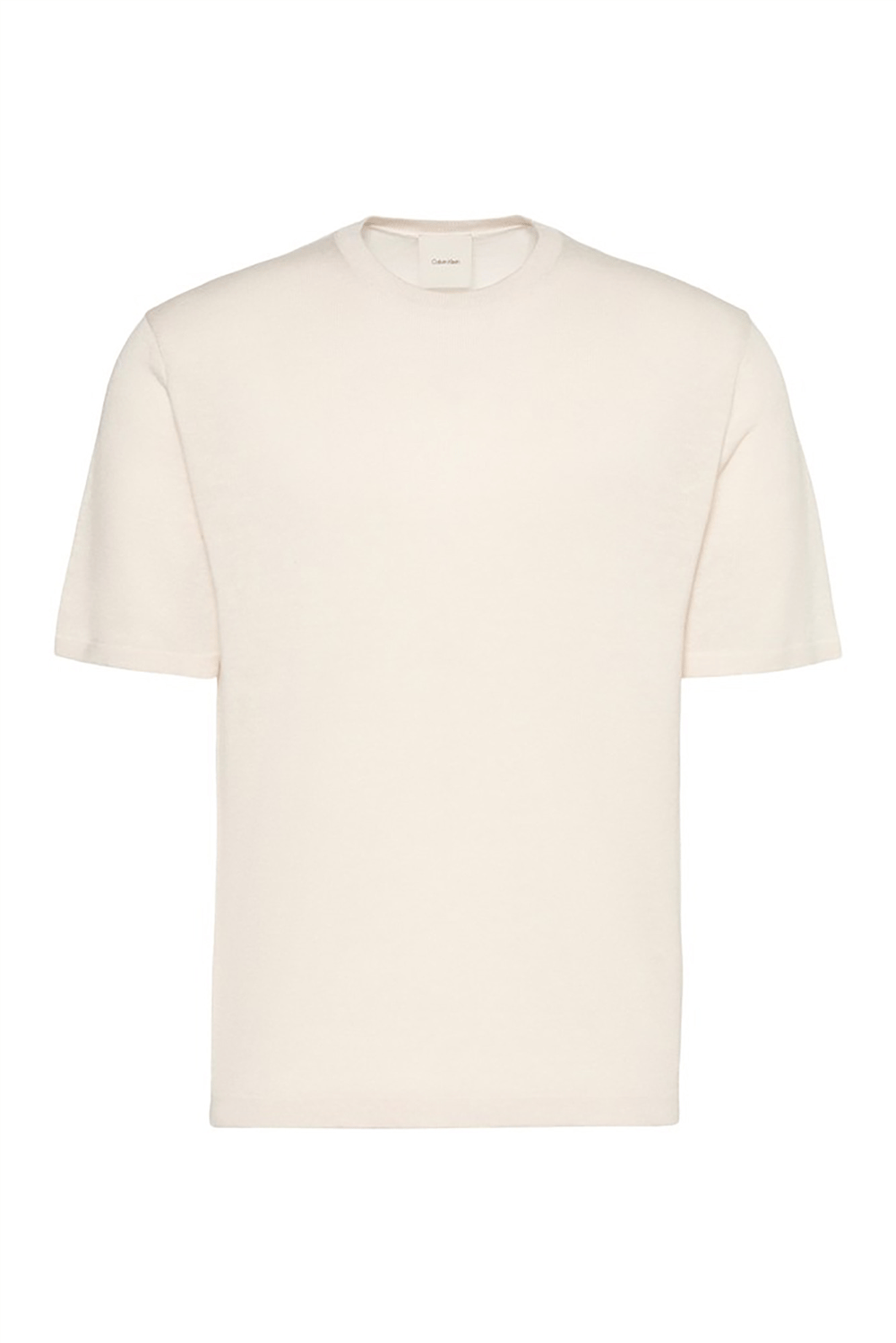 Calvin Klein Ss Linen Viscose Blend Crew Swtr Erkek Triko Beyaz