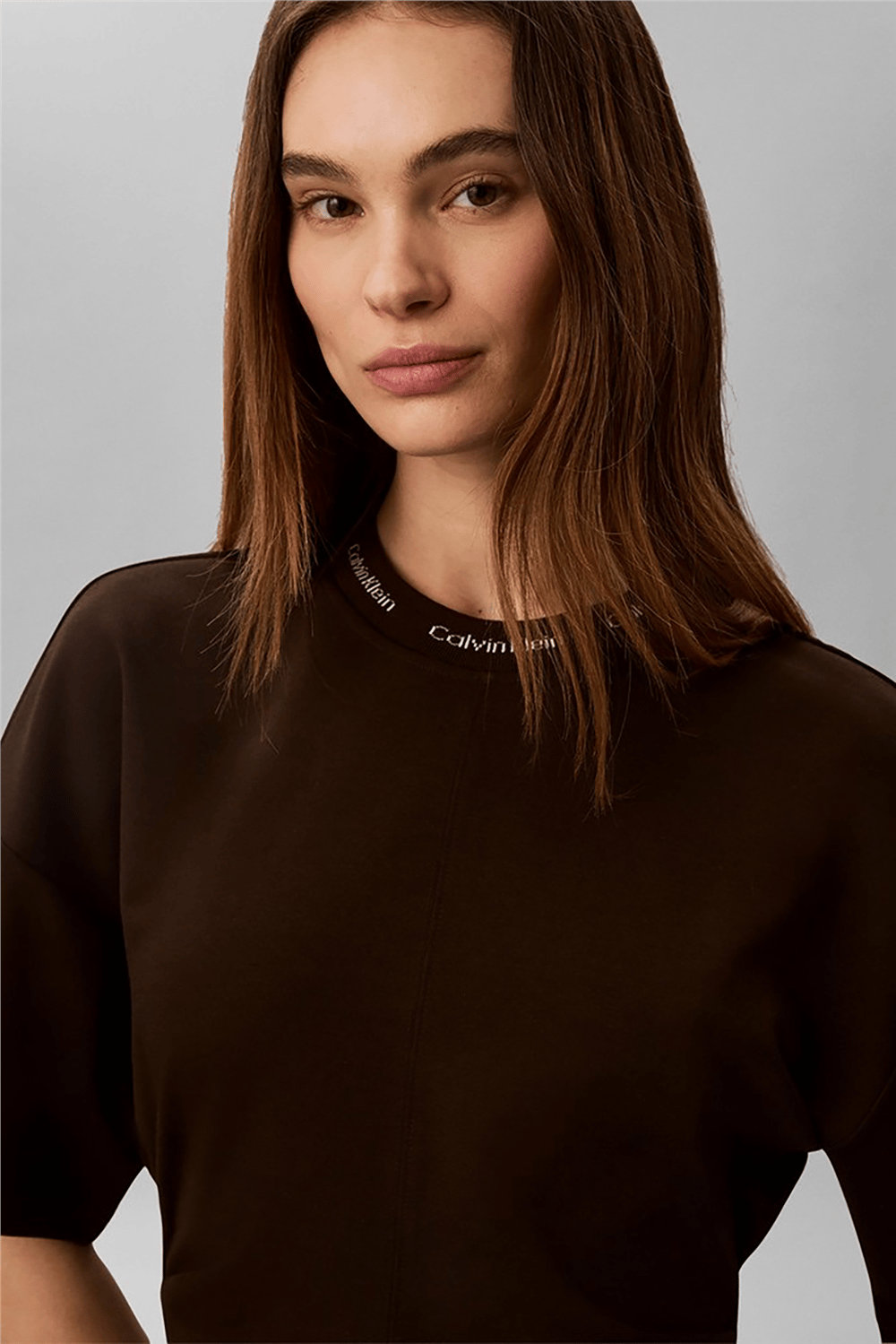 Calvin Klein Ss Logo Rib interlock T-Shirt Dr Kadın Elbise