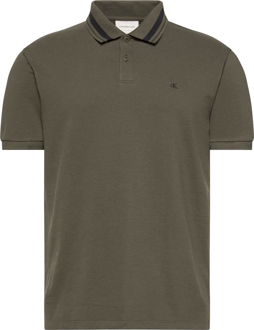 Calvin Klein Ss Monogram Pique Tipped Erkek Polo Yaka T-Shirt
