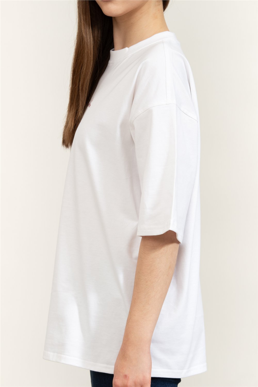 Calvin Klein SS Oversize CK NY Tee Kadın Bisiklet Yaka T-Shirt