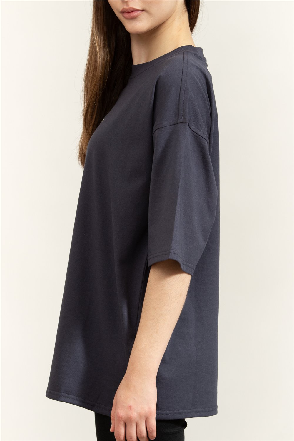 Calvin Klein SS Oversize CK NY Tee Kadın Bisiklet Yaka T-Shirt