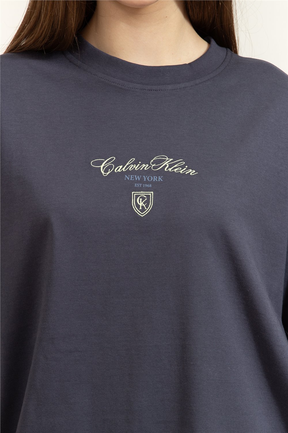 Calvin Klein SS Oversize CK NY Tee Kadın Bisiklet Yaka T-Shirt