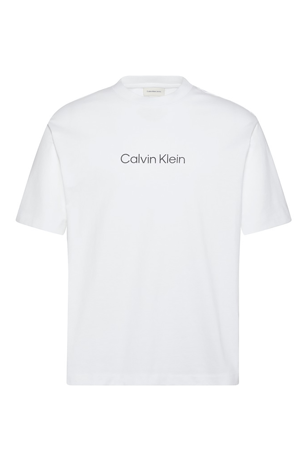 Calvin Klein Ss Rlxd 16S Std Logo Crewnk Tee Erkek Bisiklet Yaka T-Shirt Beyaz