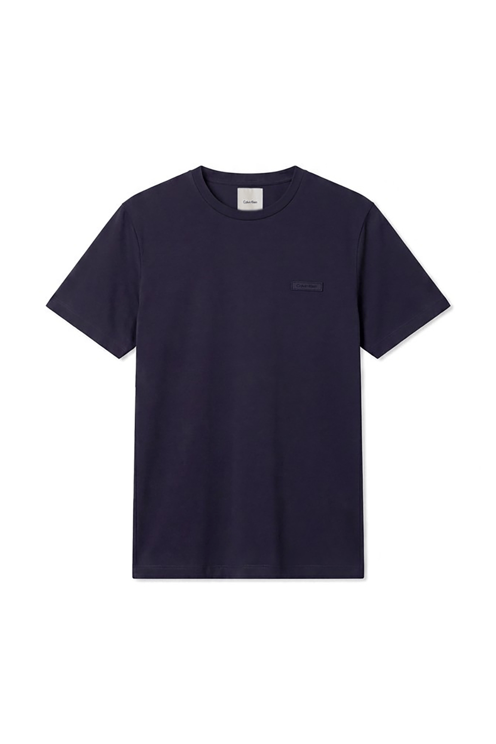 Calvin Klein Ss Slim Supima Logo Patch Tee Erkek Bisiklet Yaka T-Shirt Lacivert
