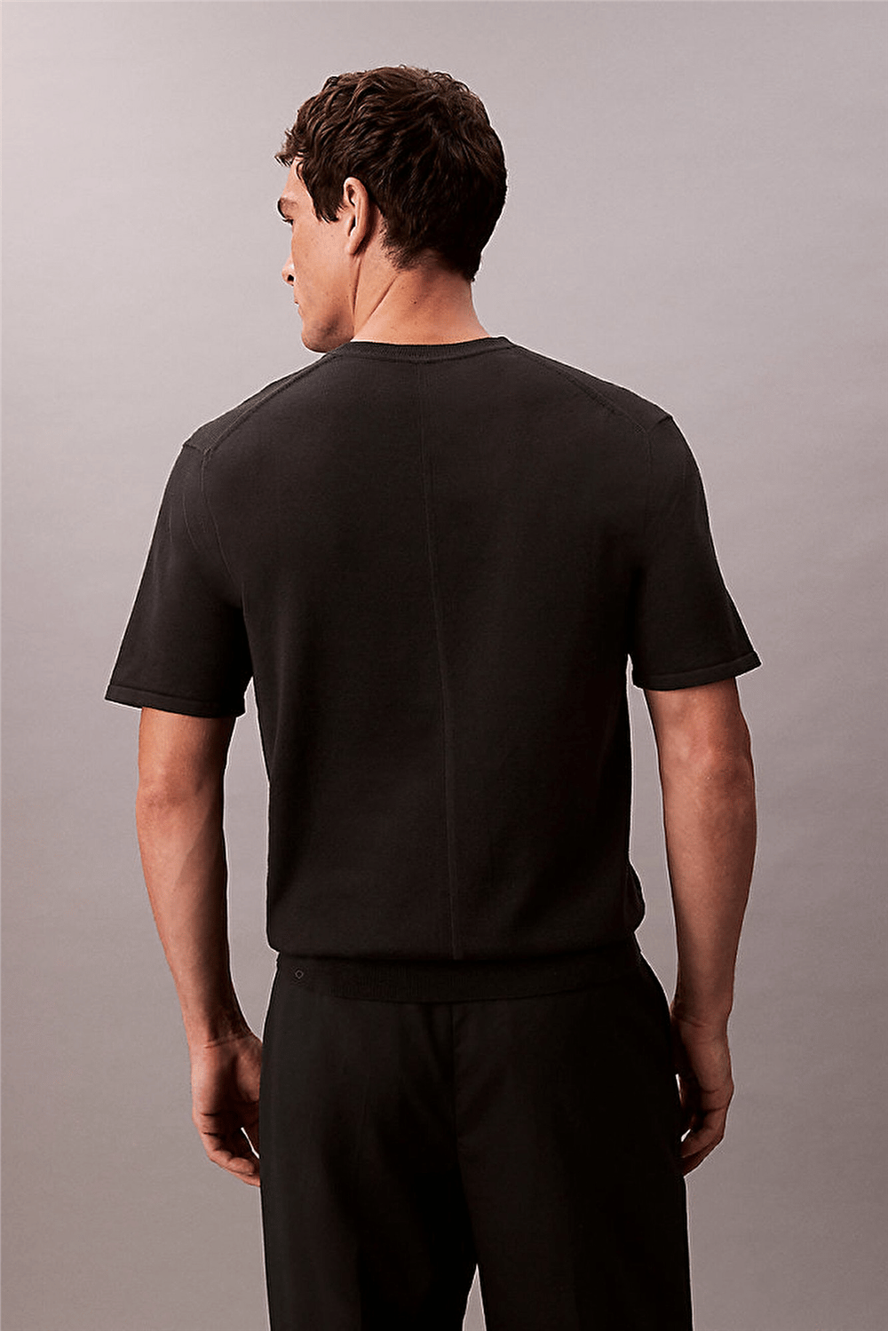 Calvin Klein Ss Supima Cotton Crew 14Gg Erkek Triko Siyah