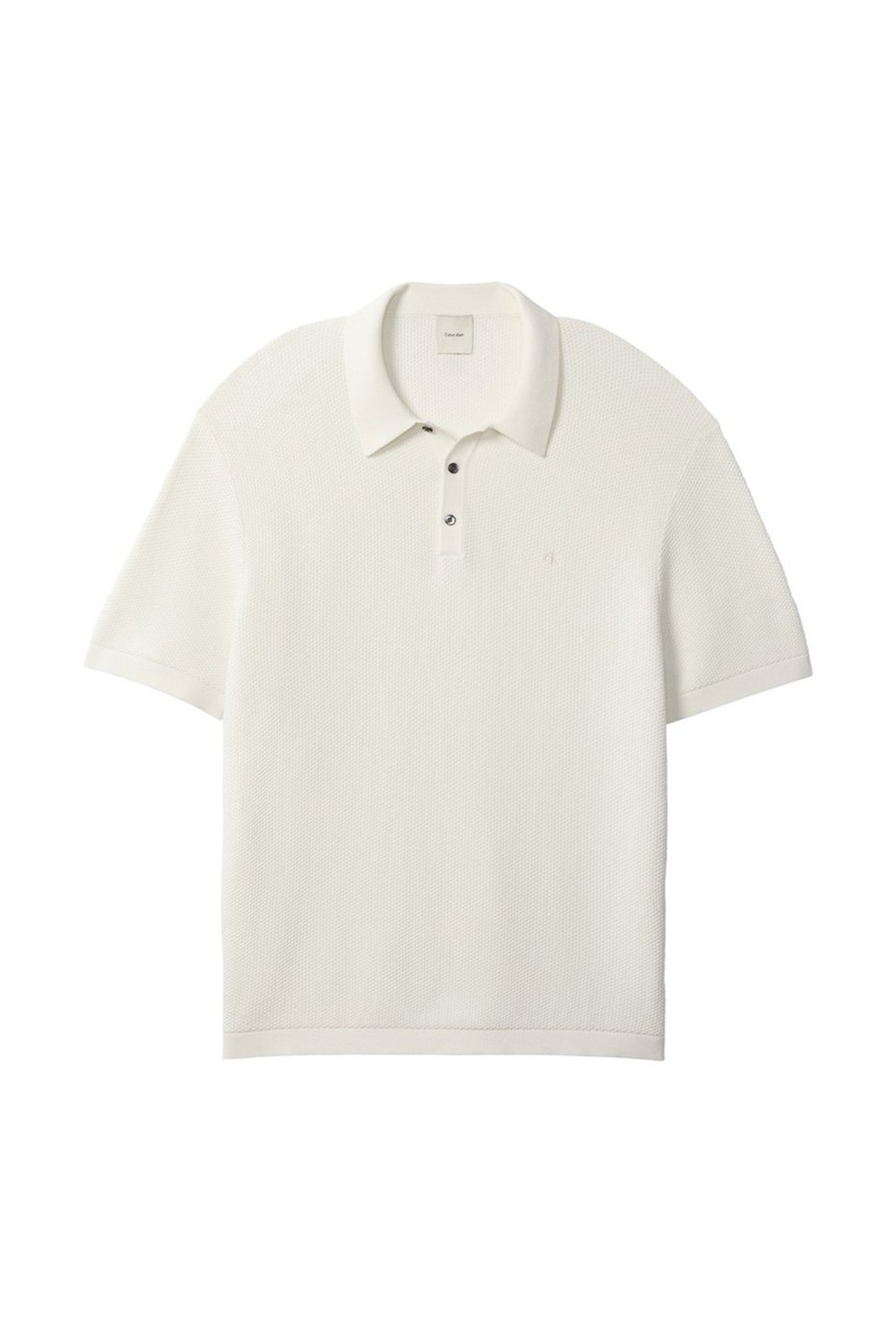 Calvin Klein Ss Txtrd Cttn Polo Swtr 12Gg Erkek Triko Beyaz