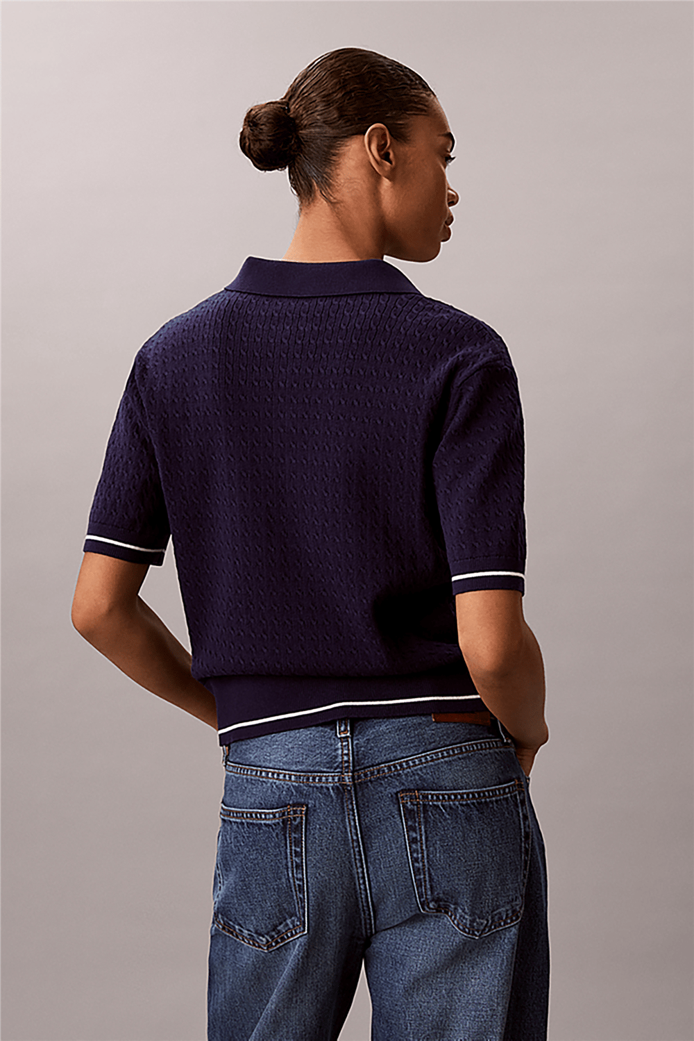 Calvin Klein Ss Woven Label Cropp Kadın Triko