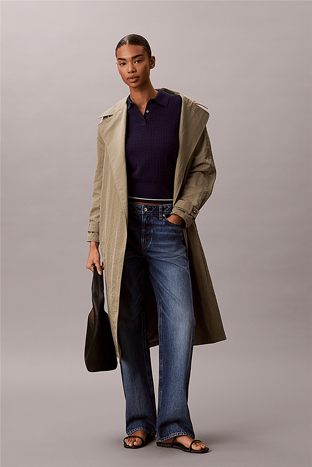 Calvin Klein Ss Woven Label Cropp Kadın Triko