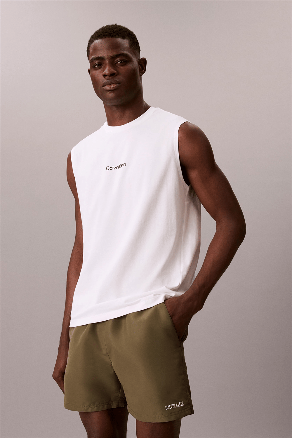Calvin Klein Tank Erkek Kolsuz T-Shirt Beyaz
