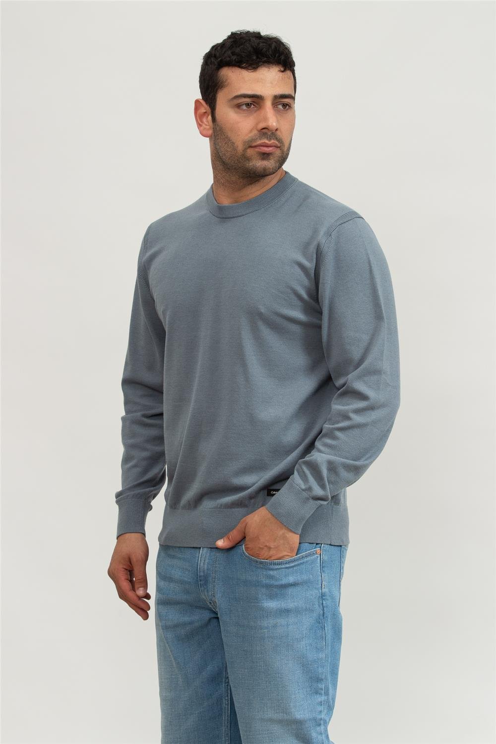Calvin Klein Tencel-Blend Cn Sweater Erkek Triko