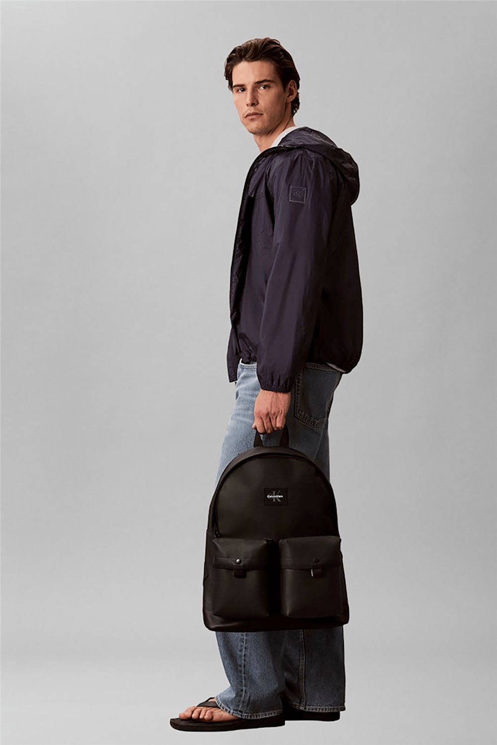 Calvin Klein Texture Mix Round Backpack Erkek Sırt Çantası Siyah