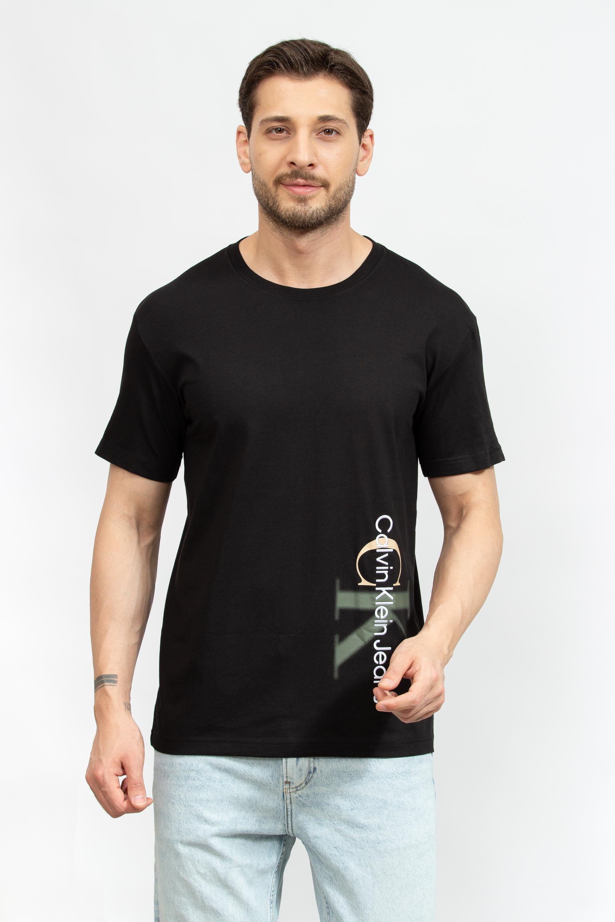 Calvin Klein Two Tone Monologo Erkek Bisiklet Yaka T-Shirt