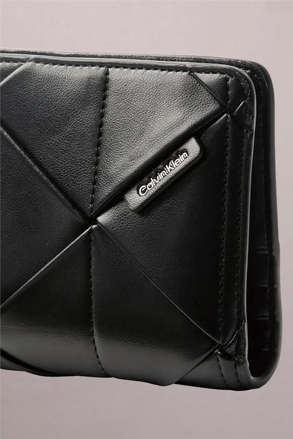 Calvin Klein Woven Passport Longfold Kadın Cüzdan Siyah