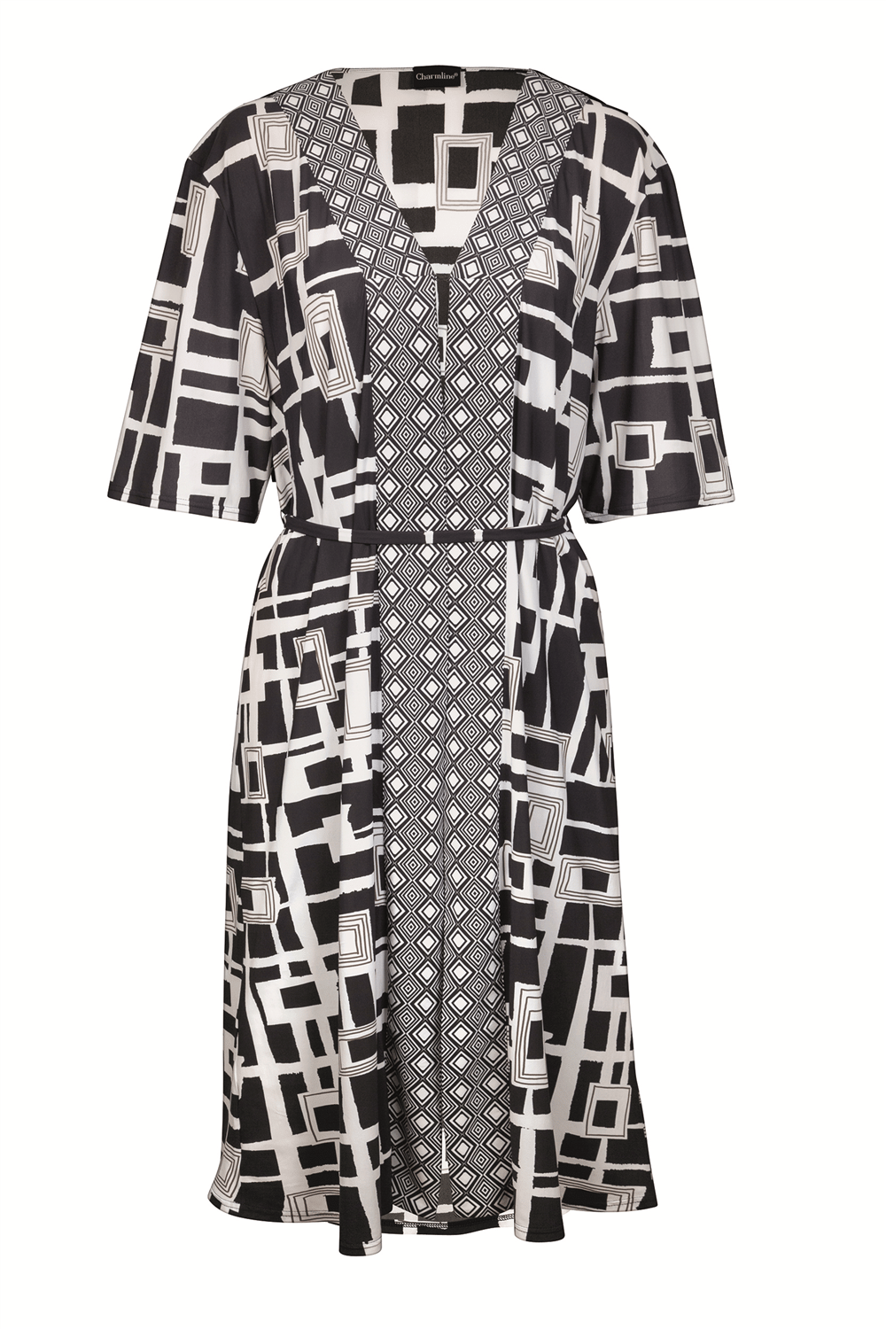 Charmline V-Charmline Graphic Frame Kadın Kaftan