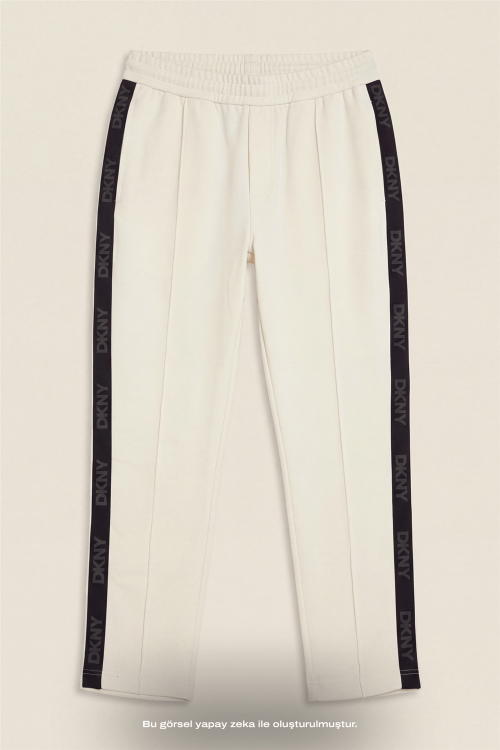 DKNY Jacquard Tape Sweatpant Erkek Eşofman Altı Beyaz