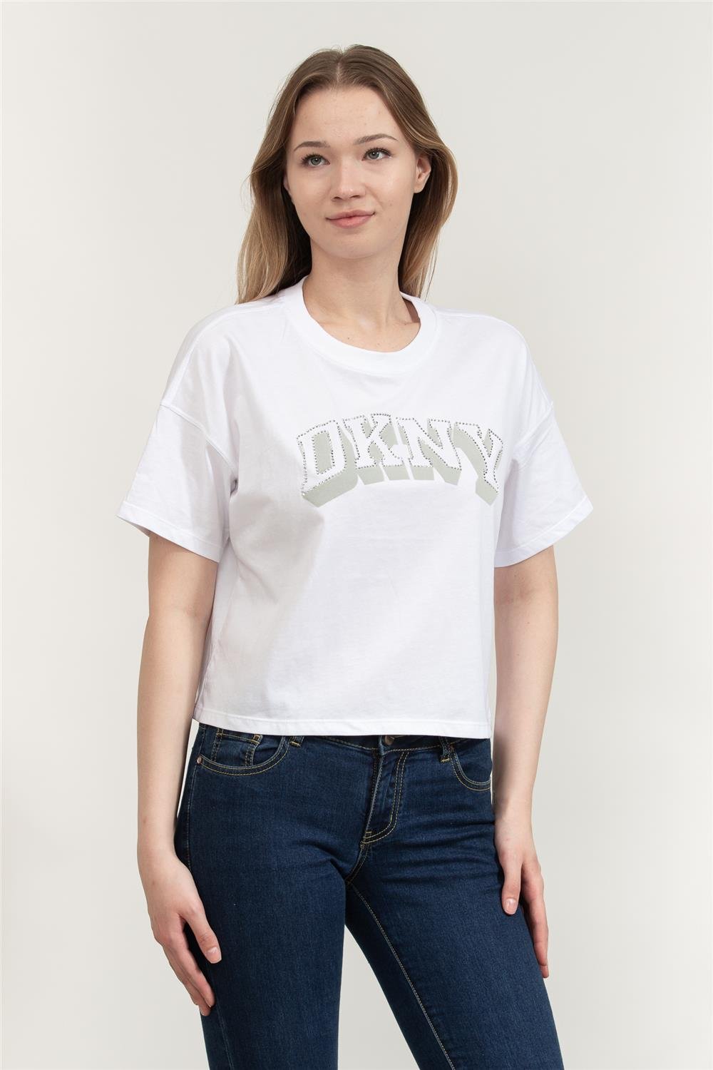 DKNY Kadın Bisiklet Yaka T-Shirt