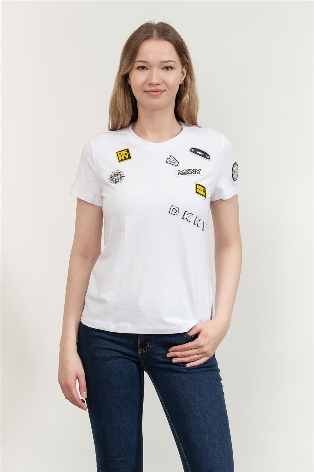DKNY Kadın Bisiklet Yaka T-Shirt