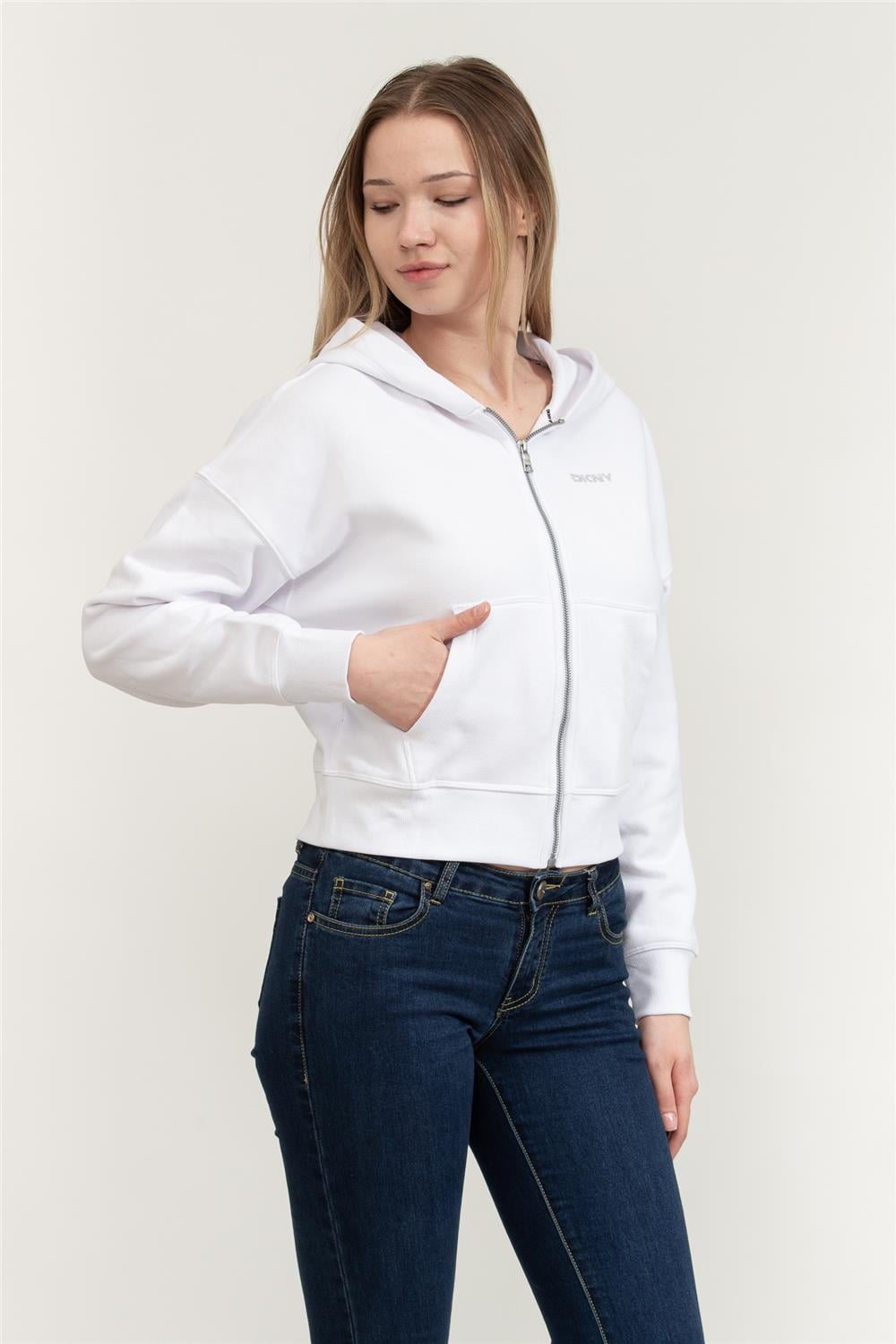 DKNY Kadın Fermuarlı Sweatshirt