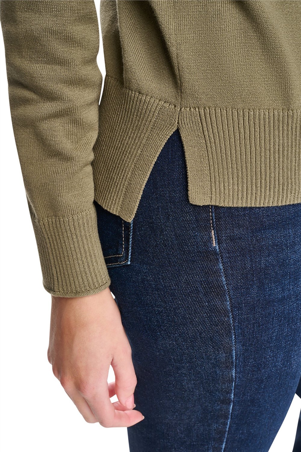 DKNY Kadın Long Sleeve Crew Nec Triko Yeşil