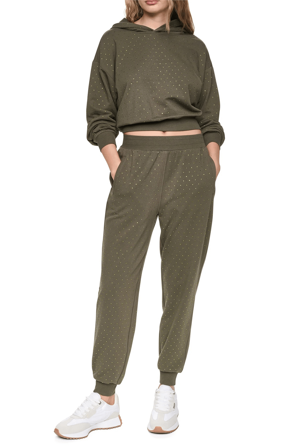DKNY Kadın Rhinestones Jogger Jogger Pantolon
