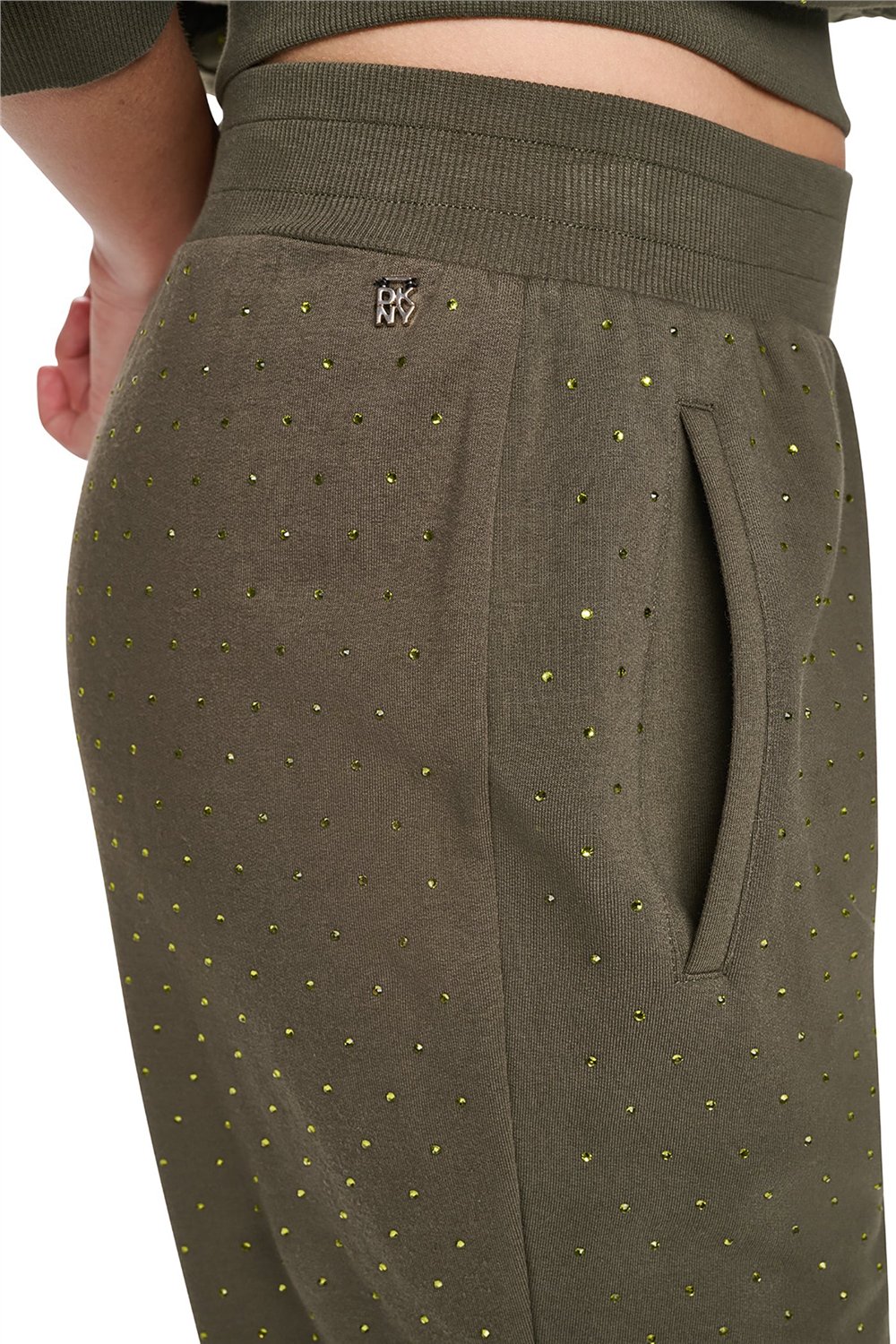 DKNY Kadın Rhinestones Jogger Jogger Pantolon