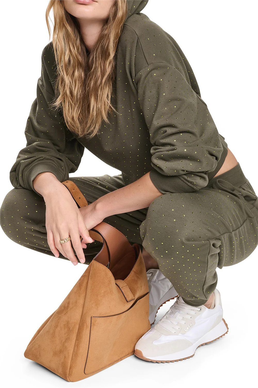 DKNY Kadın Rhinestones Jogger Jogger Pantolon