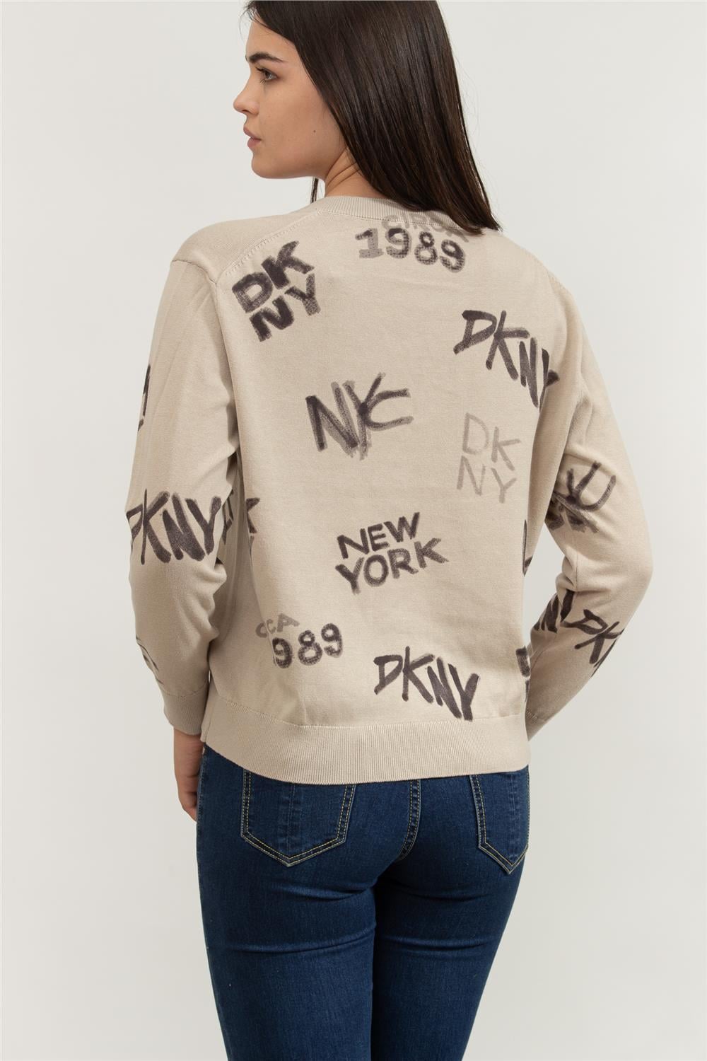 DKNY Kadın V Yaka T-Shirt