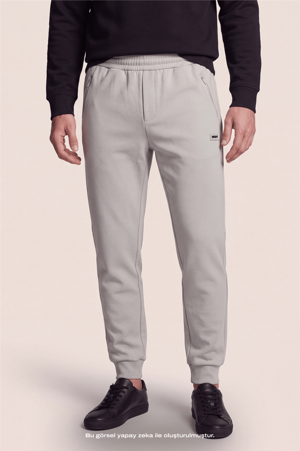 DKNY Logo Patch Sweatpant Erkek Eşofman Altı Taş Rengi