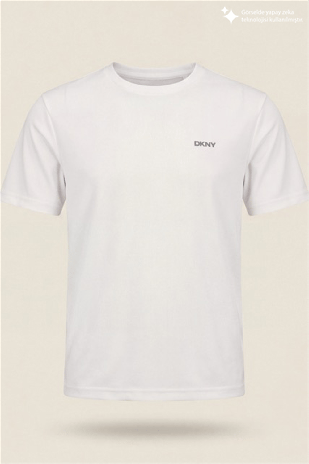 DKNY Minimal Logo Tee Erkek Bisiklet Yaka T-Shirt Beyaz