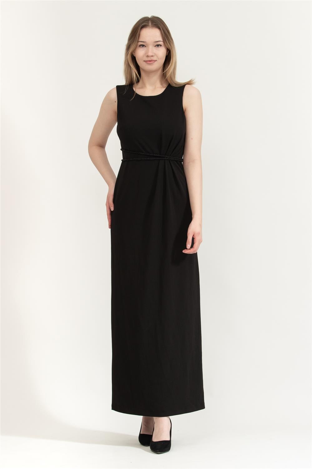 DKNY S/L Jewel Neck Gown Kadın Elbise