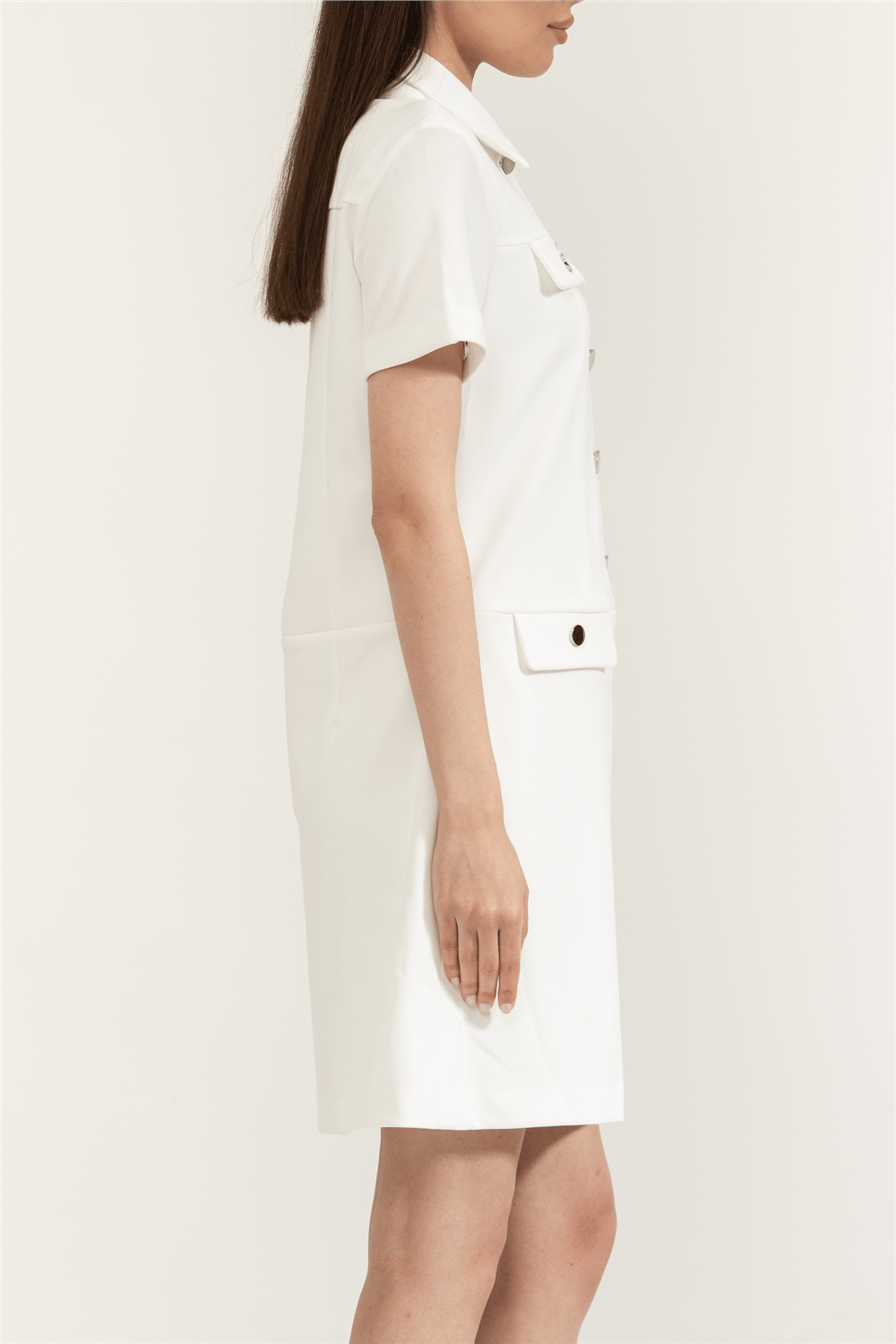 DKNY S/S Shift W/ Buttons Kadın Elbise