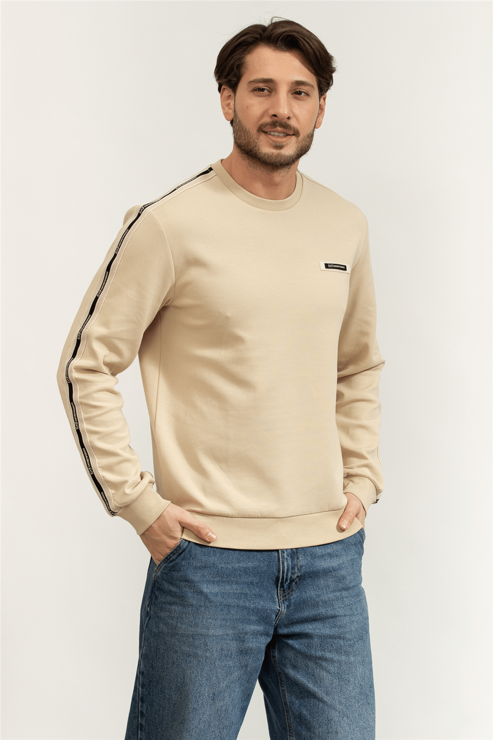 EA7 Erkek Bisiklet Yaka Sweatshirt
