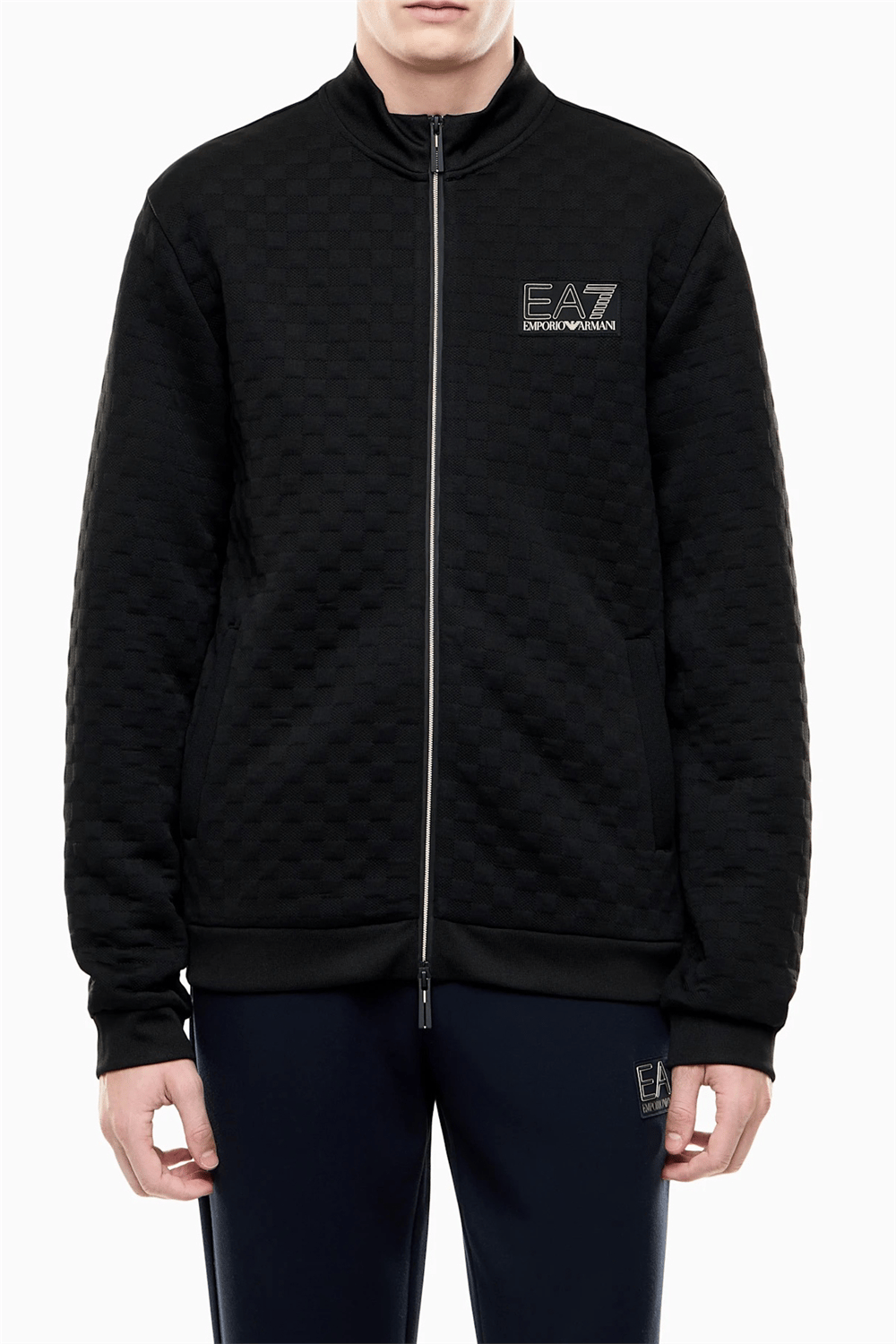 EA7 Erkek Bisiklet Yaka Sweatshirt Siyah
