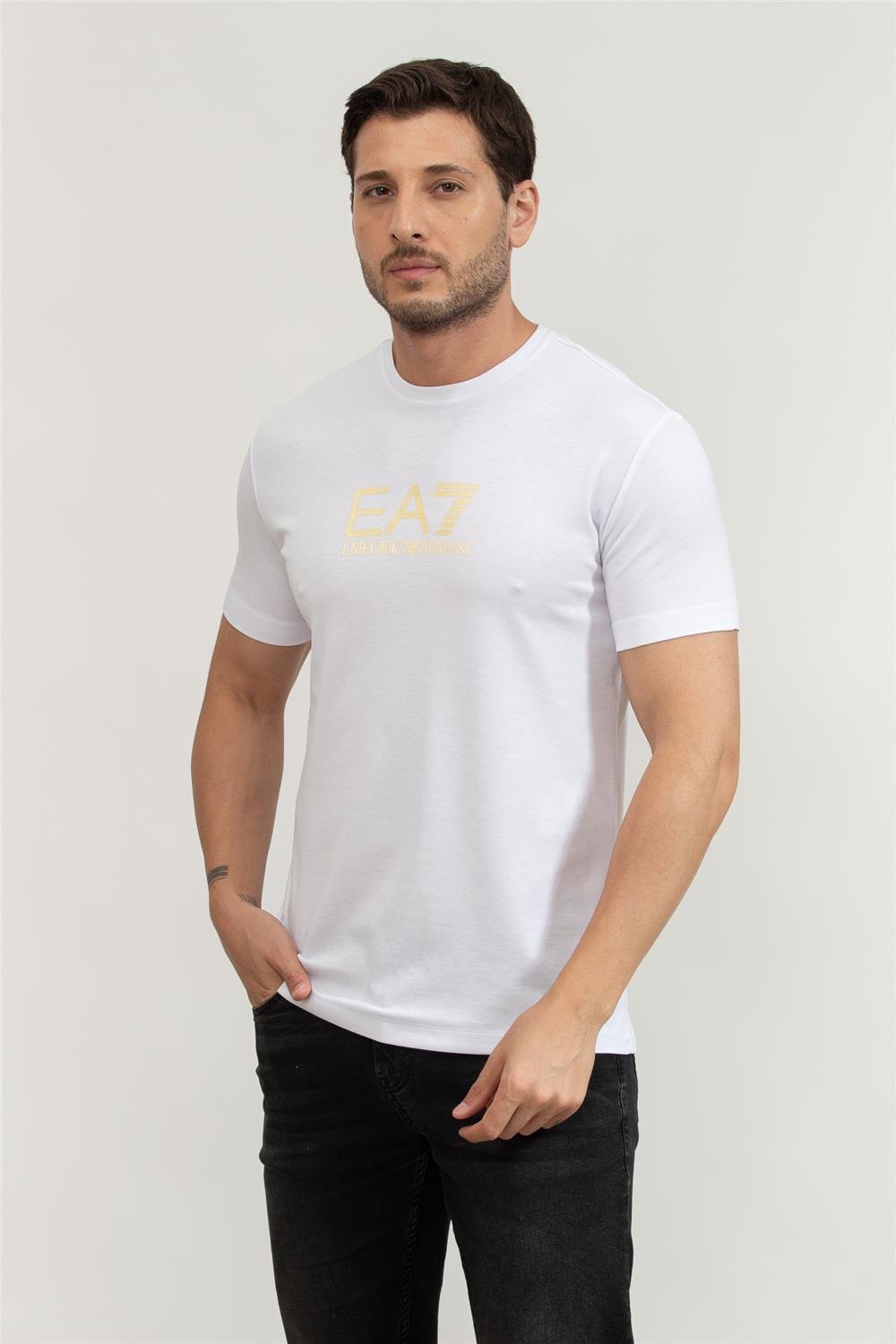 EA7 Erkek Bisiklet Yaka T-Shirt