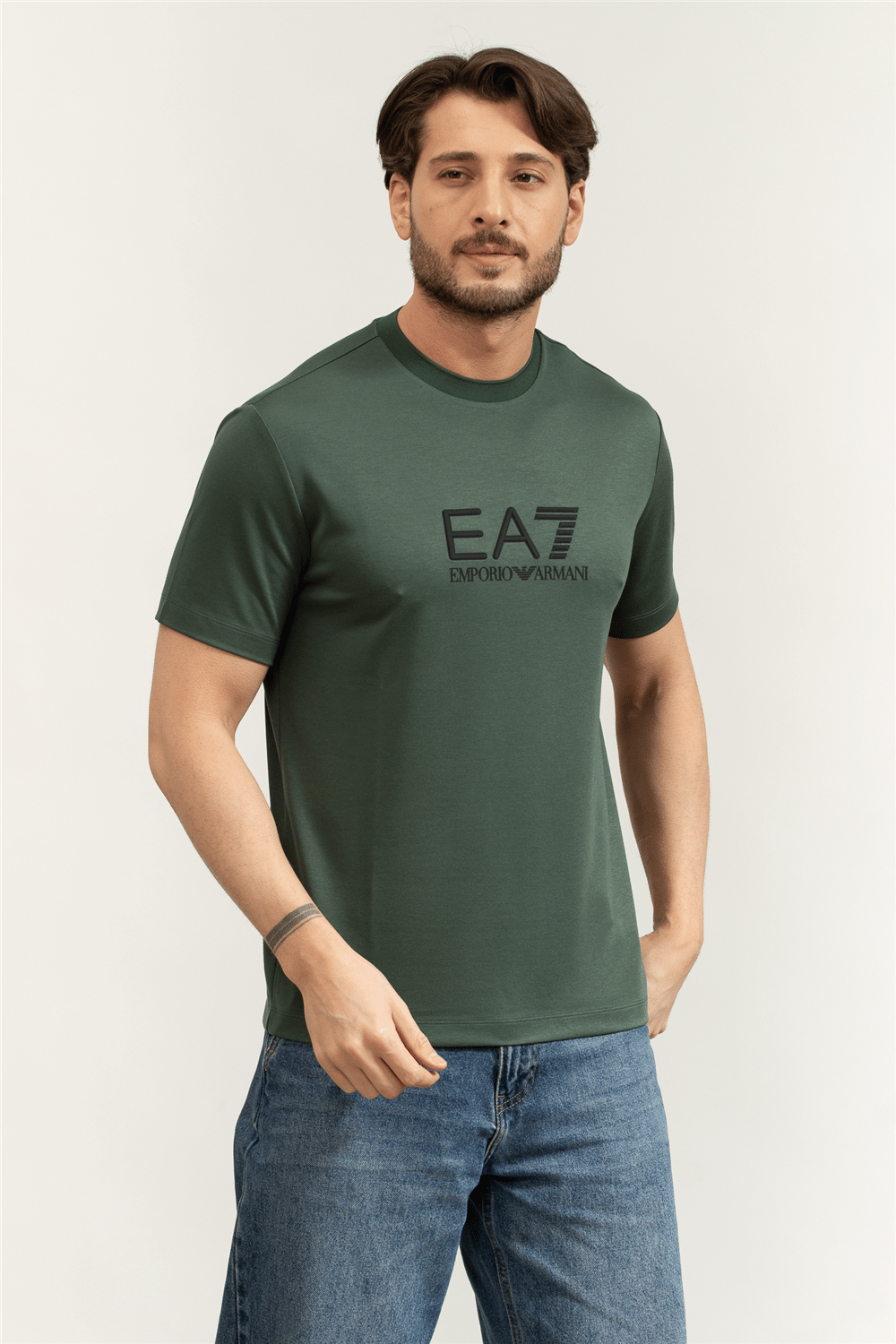 EA7 Erkek Bisiklet Yaka T-Shirt